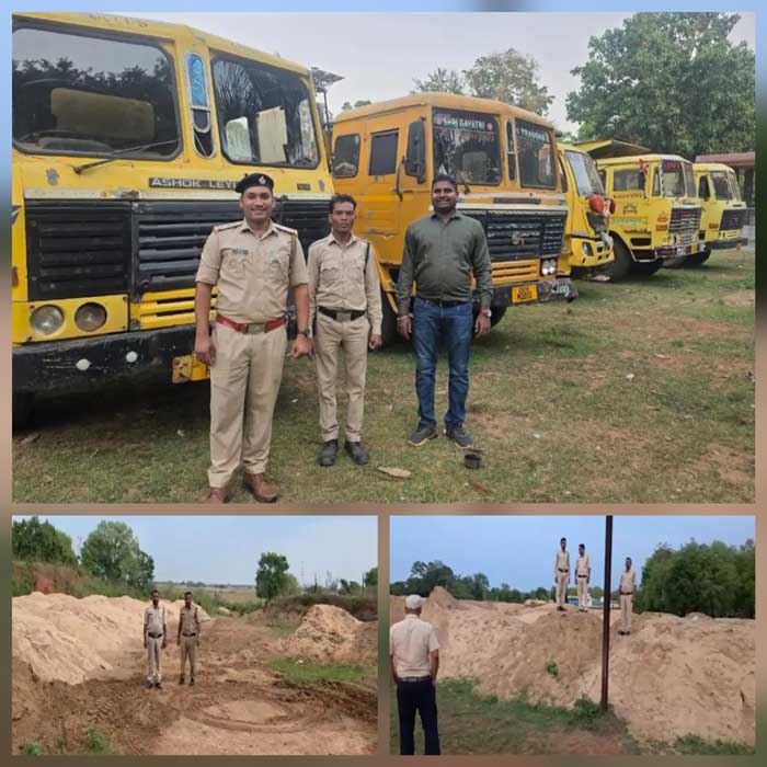अवैध खनिज परिवहन करते 36 वाहन जब्त, 4 भंडारणकर्ताओं पर हुई कार्यवाही 